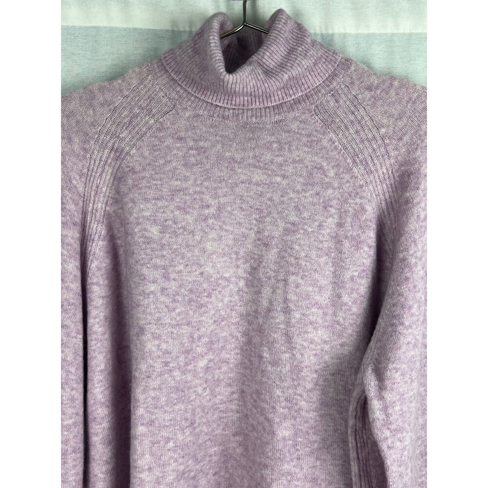 J. Crew Sweater Turtleneck Side Slit Pullover Purple Supersoft Knit Feminine - Picture 2 of 6